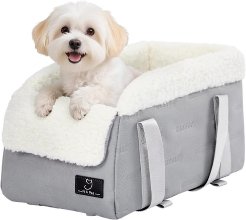 12 lbs Center Console Dog Car Seat for Small Dogs Under Secure Booster Seat with Safety Tether, Fits Most Cars & SUVs