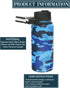 Pavilion Badass 32 oz. Stainless Steel Water Bottle, Reusable Leak Proof BPA-Free Flask, Camouflage Bottle, Blue