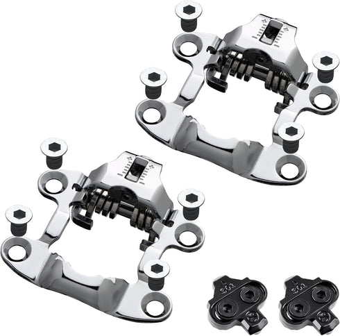 Venzo Bicycle Toe Clips Pedal Adapters for Indoor Exercise Bike - Compatible with Peloton, Convert Look Delta to Toe