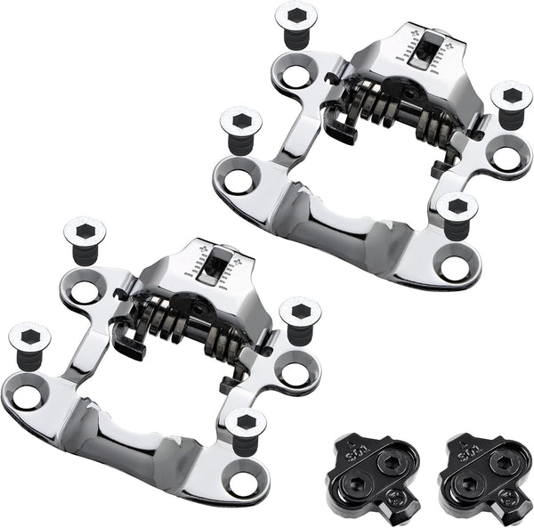 Venzo Bicycle Toe Clips Pedal Adapters for Indoor Exercise Bike - Compatible with Peloton, Convert Look Delta to Toe