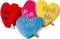 Midlee Candy Heart Valentine's Dog Toy, Set of 4 Large Plush Squeaky Toys