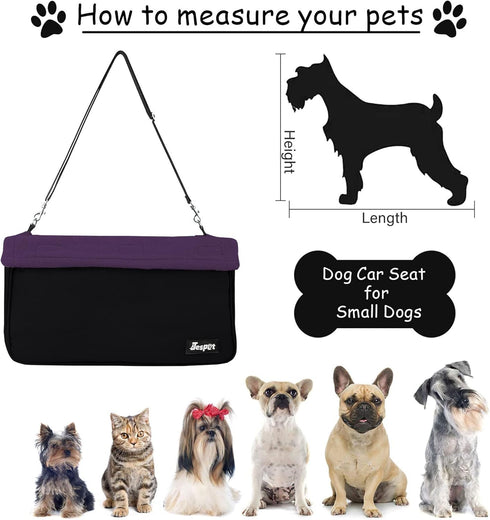 24lbs (Purple-16 13" 9" JESPET & GOOPAWS Dog Booster Seats for Cars, Portable Dog Car Seat Travel Carrier with Seat
