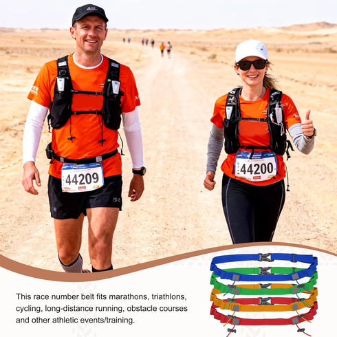 6 1Pcs, Bib Belt, Race Belt Triathlon Running Number Holder Elastic Comfortable with Gel Loops, Sport Race Bib Holder