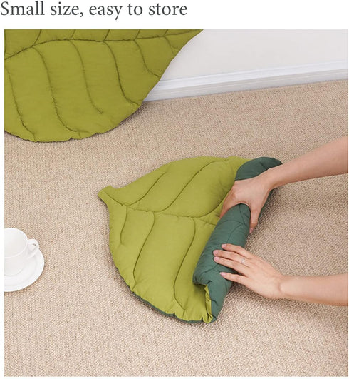 Pet Mat for Dog Cat - Double-Sided Leaves Shaped Soft Cotton Mats, Washable for Small, Medium, Large Dogs