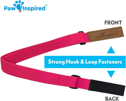 Paw Inspired Dog Diaper Suspenders, Adjustable Velcro Fasteners for Disposable & Washable Diapers, Fits M/L Pets (Pink)
