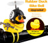 wonuu Bike Bell Squeeze Rubber Duck with Helmet for Cycling Car Dashboard Decorations Silver-Black 8