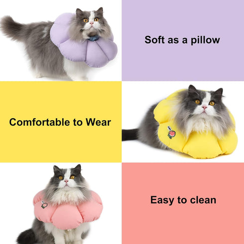 HiDREAM Cat Cone Collar - Cute Waterproof Elizabethan e Collar for Cats, Anti-Bite Wound Healing