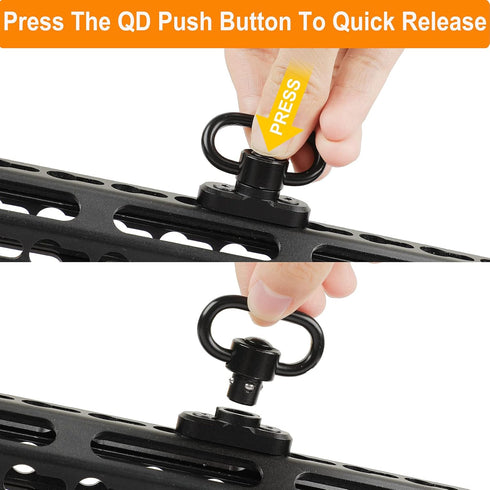 Keymod 2 Point Sling Mounts, 2 Pack 1.25" Quick Detach QD Sling Swivels for Keymod System