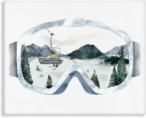 Stupell Industries Ski Mountain Reflection Canvas Wall Art, 16x20, Designed by Ziwei Li