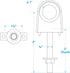 Seachoice Single Shank Bow Eye for Boat Trailer Winch Hook, 3 in. Shank, 1 in. Eye Diameter