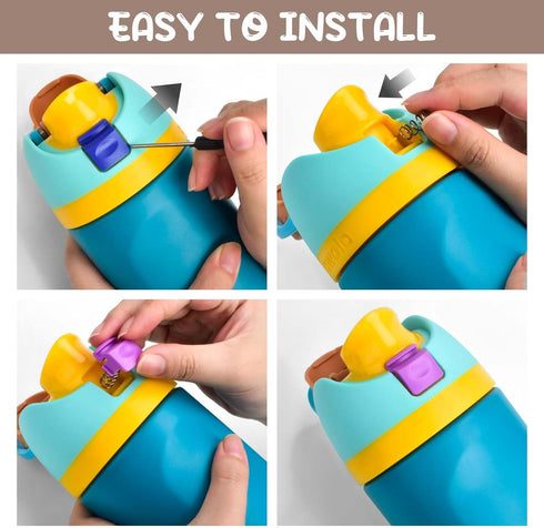 Replacement Button Compatible with Owala FreeSip 19/24/32/40oz, Water Bottle Lid Switch with Springs & Screwdriver