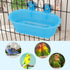 Hypeety Bird Bath with Mirror, Portable Bird Bathroom for Pet Parrots, Bathing Tub Accessories (Blue-Bird Bathtub)