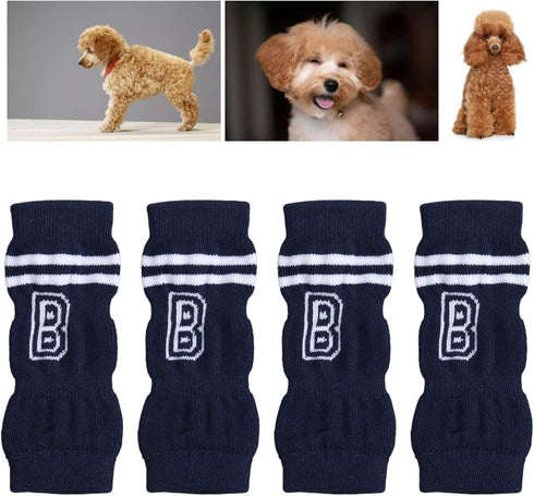 Tnfeeon Dog Leg Brace, 4pcs Dog Elbow Protector, Cartoon Bear Pattern Protector for Dog Legs Wounds Injuries
