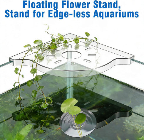 RRUAAZIW 12PCS 2 Creative Floating Floral Arrangement Holder,Floating Flower Display Stand Include Fish Tank Shelf DIY