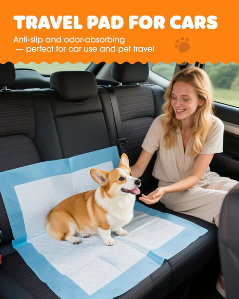 6-Layer 34" 28", 100 Packs Powools Puppy Pads - Super Absorbent & Spill-Proof Pee Pads for Dogs with Material