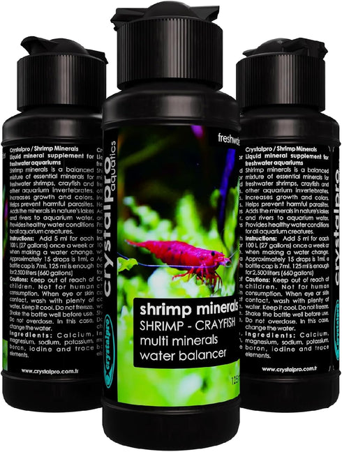 Shrimp Minerals 4.22 Oz, Essential Minerals for Shrimp Tanks and Invertebrates, Aquarium Supplies