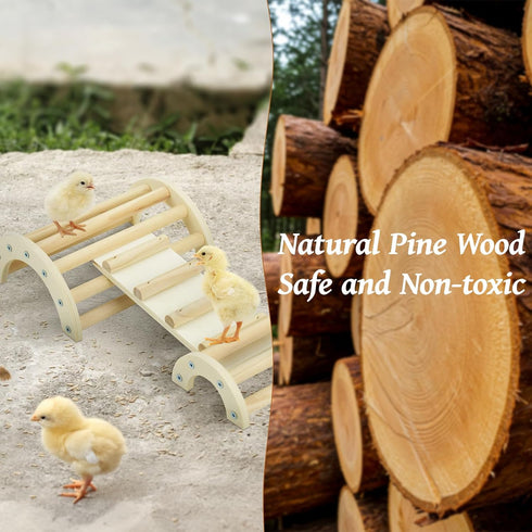 3in1 Chicken Perch Roosting Bar Jungle Gym Wooden Arch Bridge Platform Stand Ladder Climbing Ramp Toys for Chick