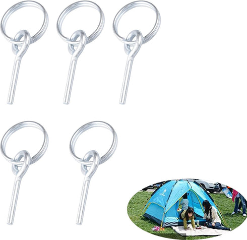 Tent Ring Replacement with Pins - 5pcs Ultra Light Galvanized Camping Repair Kit