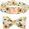 Elegant Sunflower Print Dog Collar, Adjustable Soft Bow Tie Collar for Medium Dogs