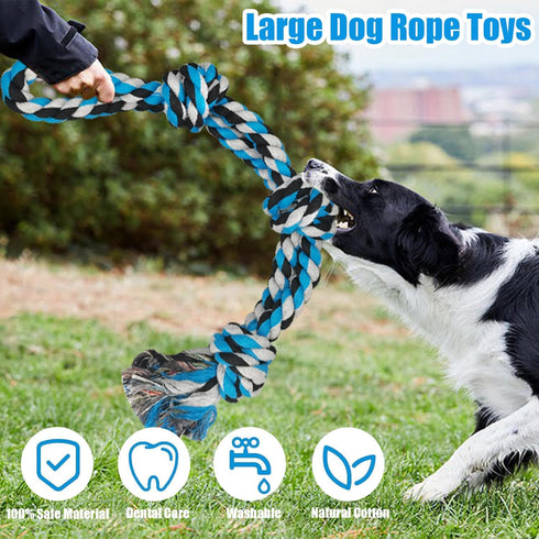 Dog Rope Toys for Medium Large Breed - 100% Indestructible Cotton Chew Toys for Aggressive Chewers