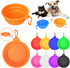 PROLOSO 9 Pcs Collapsible Dog Bowl Foldable Expandable Silicone Cup Dish for Pet Cat Food Water Feeding Portable Travel Bowl with Carabiner