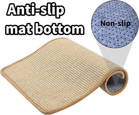 (4Pcs, 23.6 15.7 inches) PODOO Bunny Scratch Pads, Sisal Rabbit Scratching Pad, Natural Rabbit Resting Mats for Cages