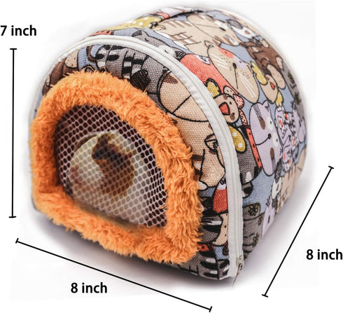 KAMEIOU Travel Carrier for Small Animals, Hedgehog, Hamster, Guinea Pig Pouch Bag with Detachable Strap