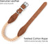 Mile High Life Rope Dog Collar, Durable Braided Cotton with Genuine Leather, Classic for Large Dogs