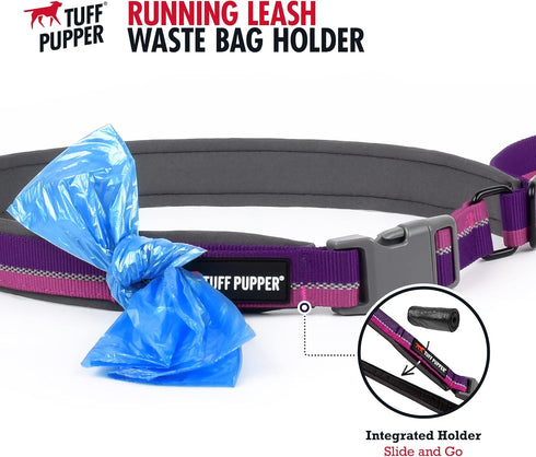 Tuff Pupper Hands Free Adjustable Length Dog Leash | Lightweight for Running, Jogging, Walking | Padded Waist Belt