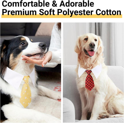 Segarty Dog Neck Tie Large | 6 Pack Adjustable Pet Ties Collars for Medium Large Dogs | Formal Wedding Costume Set