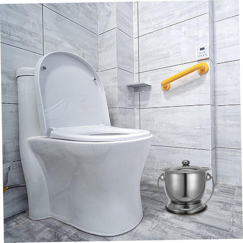 Portable Stainless Steel Toilet Stool - Adult Urinal with Lid