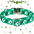 Maca Bates Clover Dog Collar Comfortable Soft St.Patrick's Day Dog Collar with Metal Buckle Adjustable for Small Medium Large Dog Lucky Clover Pet Collar