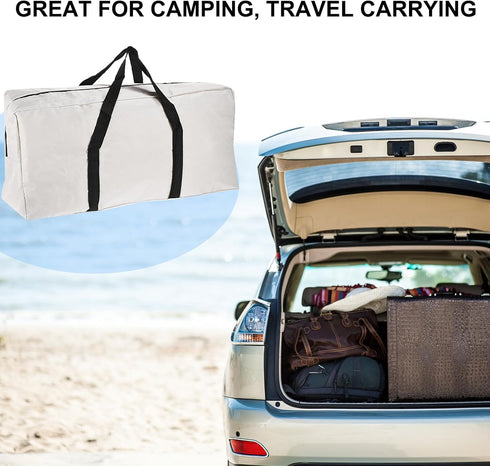 PATIKIL 26" Camp Chair Replacement Bag, Waterproof Oversize Storage Duffle Bag with Zipper for Travel Camping, White