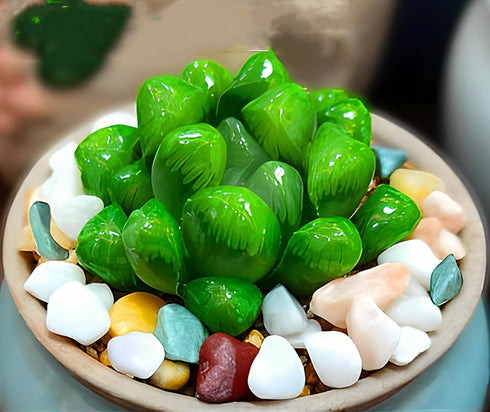 Green Aquarium Gravel for Fish Tank, Rocks for Aquarium Substrate, Pebbles for Plants, 3 Pounds