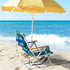Backpack 265LBS,Blue Low Back Aluminum Beach Chair, Beach Chair for Adults,Heavy Duty Folding Beach Chair with Headrest