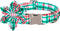 Lionet Paws Christmas Dog Collar with Flower, Adjustable Comfortable Collar for Dogs, Girl Gift, L, Neck 16-24 in