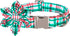 Lionet Paws Christmas Dog Collar with Flower, Adjustable Comfortable Collar for Dogs, Girl Gift, L, Neck 16-24 in