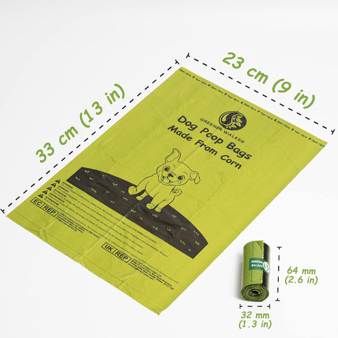 1080 100% GREENER WALKER Poop Bags for Dog Waste, Doggy Waste Bags Extra Thick Strong Leak-Proof (Brown)