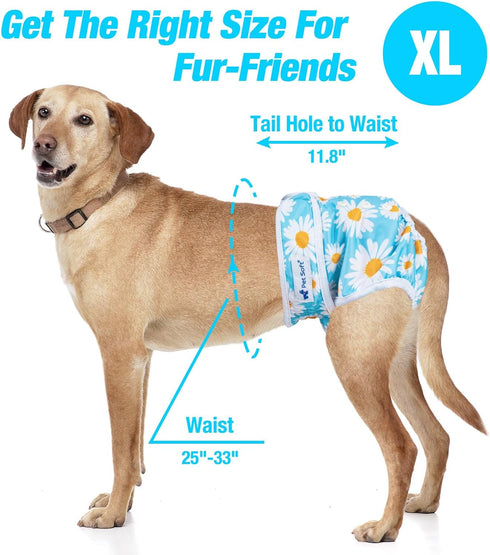 3 Pack Pet Soft Female Dog Diapers, Washable Dog Diapers for Dogs in Heat, Reusable Dogs Period Panties, Puppy Diapers