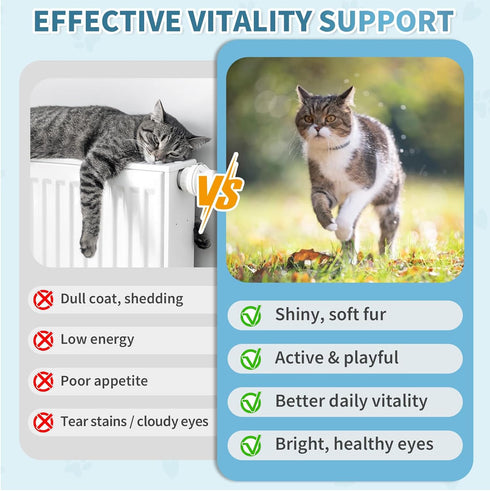 500 Immune, (90-Day Taurine for Cats Vitamins Treats Snacks Cat Multivitamin Crunchy & Creamy Chews Supports Joints