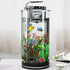 Fish Tank Decorations Plants with Resin Cave Rock View, 9pcs Plastic Aquarium Accessories, Fish Cave and Hideout