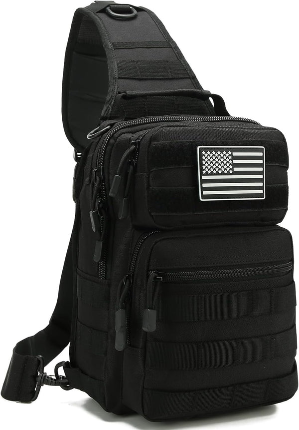 Tactical Sling Bag for men,Shoulder Backpack Molle Assault Range Bags Chest Pack