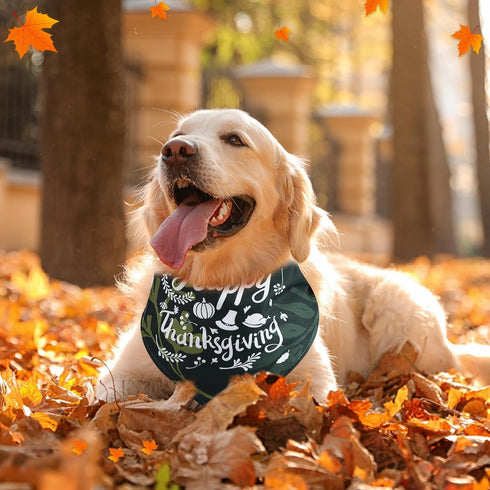 120 Sanwuta Pcs Fall Dog Bandanas Bulk Thanksgiving Dog Bandanas Adjustable Pumpkin Pet Bibs Triangle Scarf Holiday