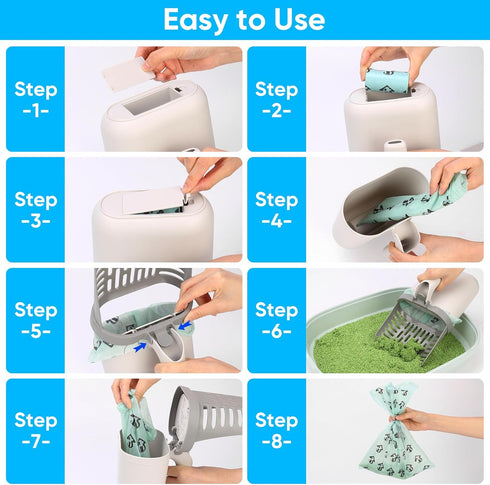 MYPIN Cat Litter Scooper with Holder, Upgraded Shovel with 135 Count Litter Waste Bags