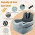 35 lbs 2 Dog Car Seat for Small/Medium Dogs - Puppy Car Seat Under with Thick Elevated Cushion & Safety Belt for Travel