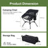 600D Backpacking Camping Chair Portable Lightweight Camping Chairs for Adults Foldable Oxford Ultralight Chair