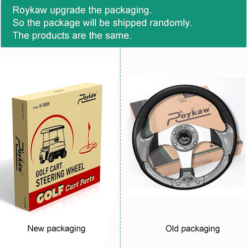 Roykaw Universal Golf Cart Steering Wheel Compatible with EZGO RXV TXT, Club Car DS Precedent Tempo, Yamaha G29