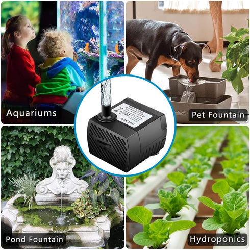 PULACO 95GPH Mini Submersible Water Pump for Aquarium, Fish Tank, Pond, Fountain, Hydroponics