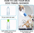 3 Pieces Portable Outdoor Shower for Dogs, Shower Head & Bottle Attachment, Works with 16 oz to 2 Liters