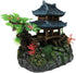 Aquarium Classical Resin Castle Decorations, Realistic Details Castle with Green Leaf for Fish Tank Accessories